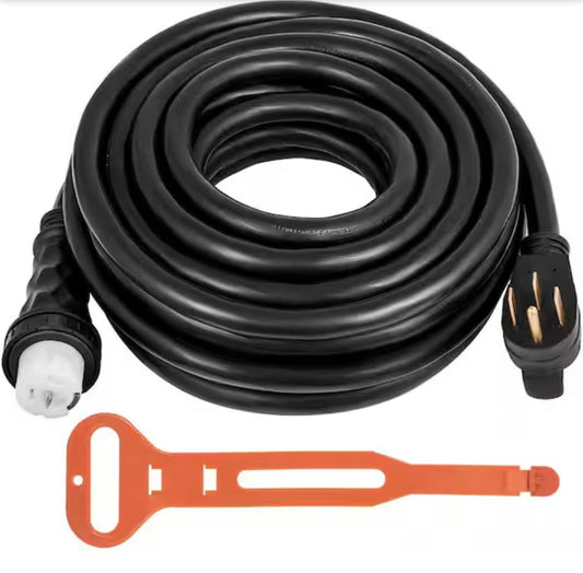 VEVOR 30 ft 50 Amp Generator Extension Cord with twist lock connectors and pure copper wiring