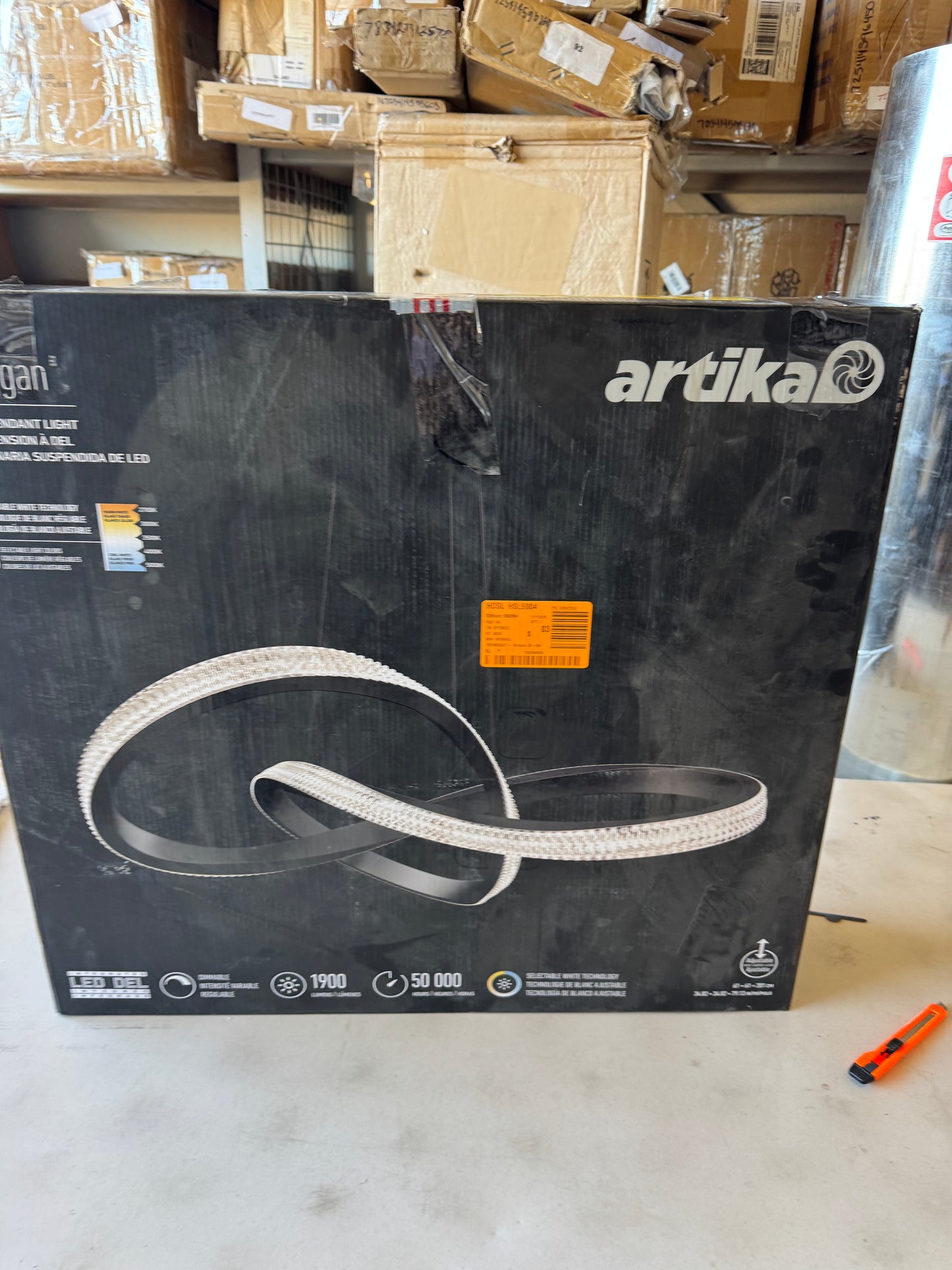 Artika Morgan 30-Watt 1 Light Black Modern 5 CCT Integrated LED Pendant Light Fixture for Dining Room or Kitchen