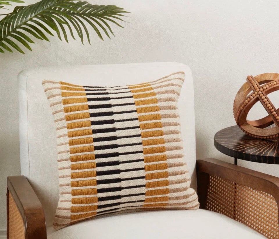 Saro Dynamic Stripe Pillow Cover