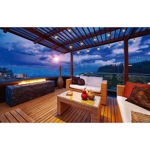 Open Box Hampton Bay 24-Light 48 ft. Plug-in Indoor/Outdoor Edison Patio String Light with S14 Single Filament LED Bulbs