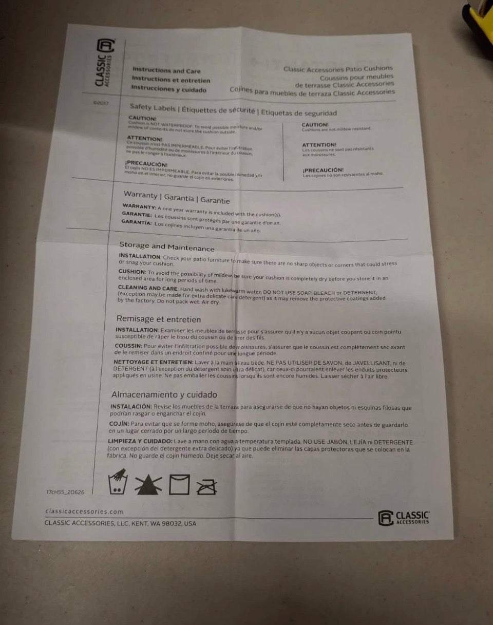 Open Box New Classic Accessories Montlake FadeSafe Water-Resistant 74 x 23 x 3 Inch