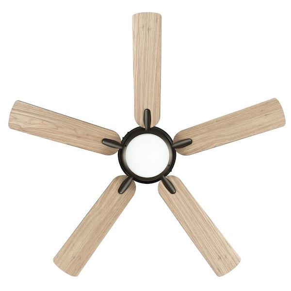 Open Box Hampton Bay Colton 52 in. Indoor Flat Bronze Low Profile Ceiling Fan with Light Kit and Bright White LED Bulbs Included