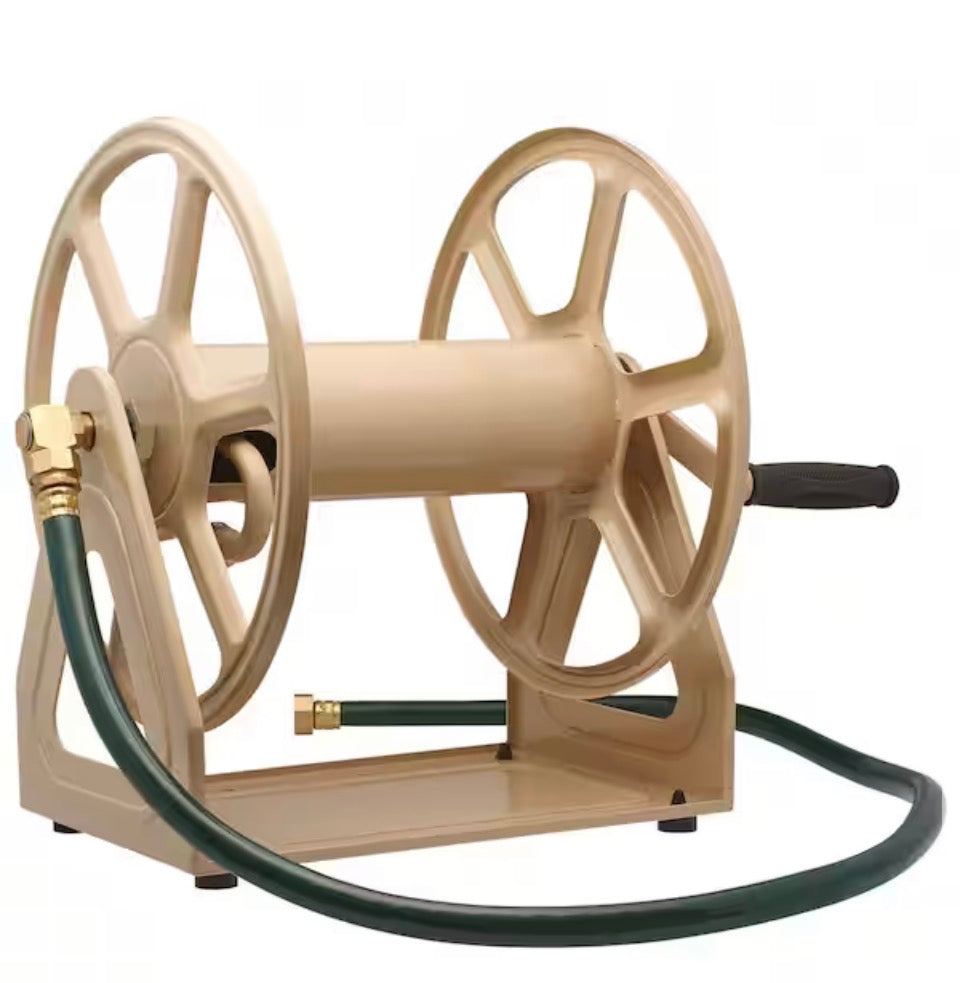 Hampton Bay Commercial Wall-Mount Hose Reel Tan Powder Coated Finish New
