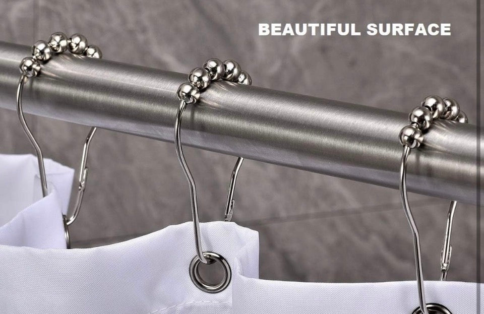 Open Box BRIOFOX Tension Curtain Rod 43-73 Inches Brushed Nickel, Never Rust and Non-Slip and Heavy Duty Shower Curtain Rod, 304 Stainless Steel