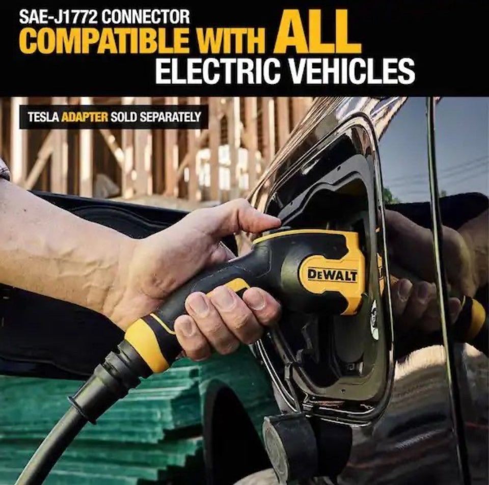 Open Box New DEWALT Level-2 Portable Electric Vehicle EV Charger up to 16 Amps, 120-240-