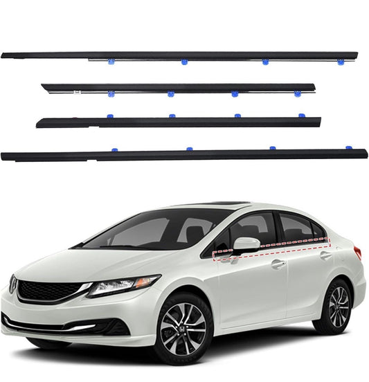 "ItranMc Car Window Weather Stripping Molding Trim Belt, Compatible with Honda Civic 2012-2015 4-Door Sedan, Replace#72450-TRO-A01 72410TRO-A01 72950-
"