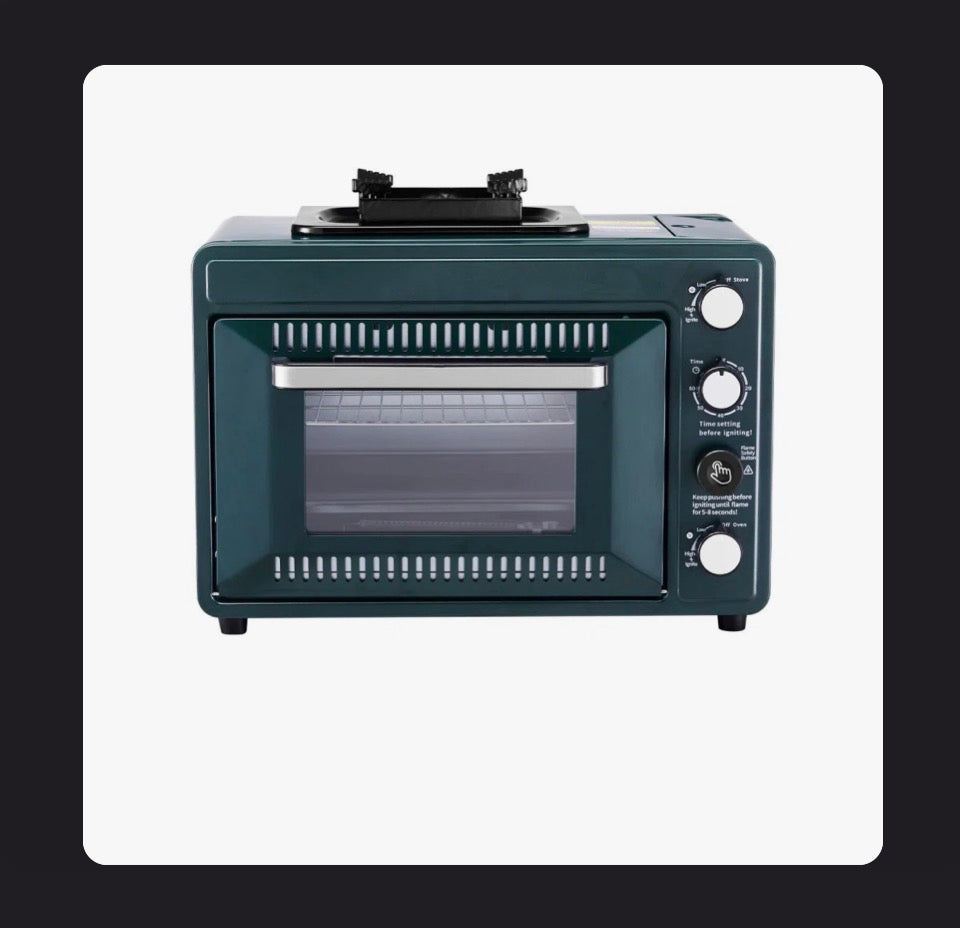 VEVOR Outdoor Oven 2-in-1 Portable Gas Camping Stove Oven Combo Adjustable Fire