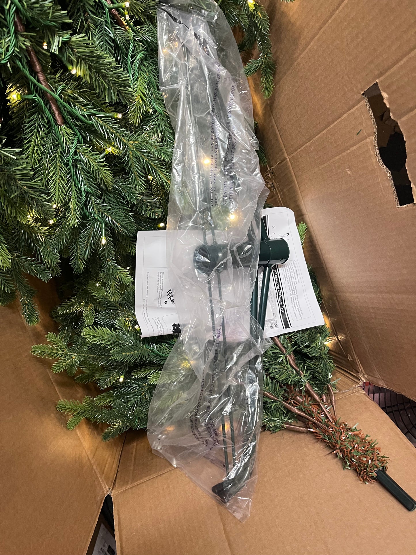 Canora Grey 7.5Ft Pre-Lit Green Full Artificial Pine Christmas Tree with Metal Stand