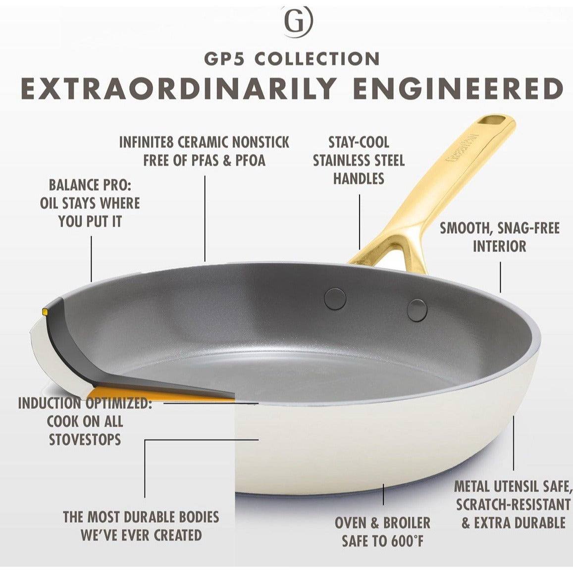 GreenPan GP5 14 Piece Cookware Pots and Pans Set, Hard Anodized Healthy Ceramic