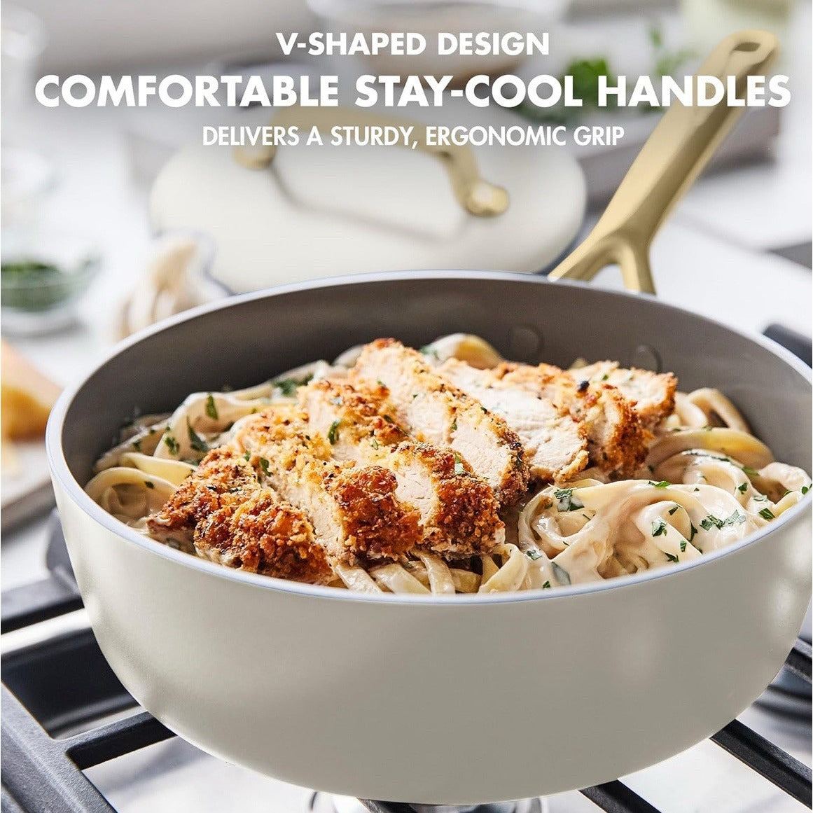 GreenPan GP5 14 Piece Cookware Pots and Pans Set, Hard Anodized Healthy Ceramic