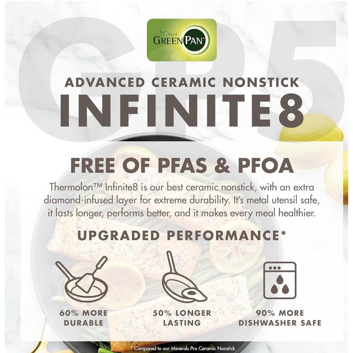 GreenPan GP5 14 Piece Cookware Pots and Pans Set, Hard Anodized Healthy Ceramic