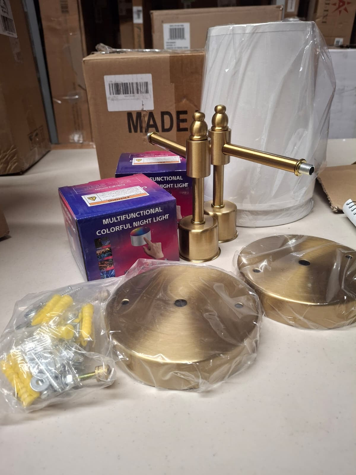 Open Box New Battery Operated Wall Sconce: Gold Wireless Wall Lights with Magnetic LED Battery Bulb, Easy to Eject Charge, Renter Friendly Wall Lamp f