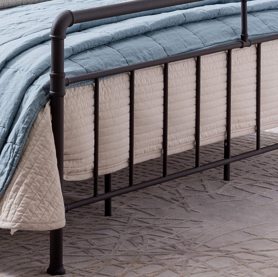 Christopher Knight Home Sally King-Size Iron Bed Frame, Minimal, Industrial, Hammered Copper