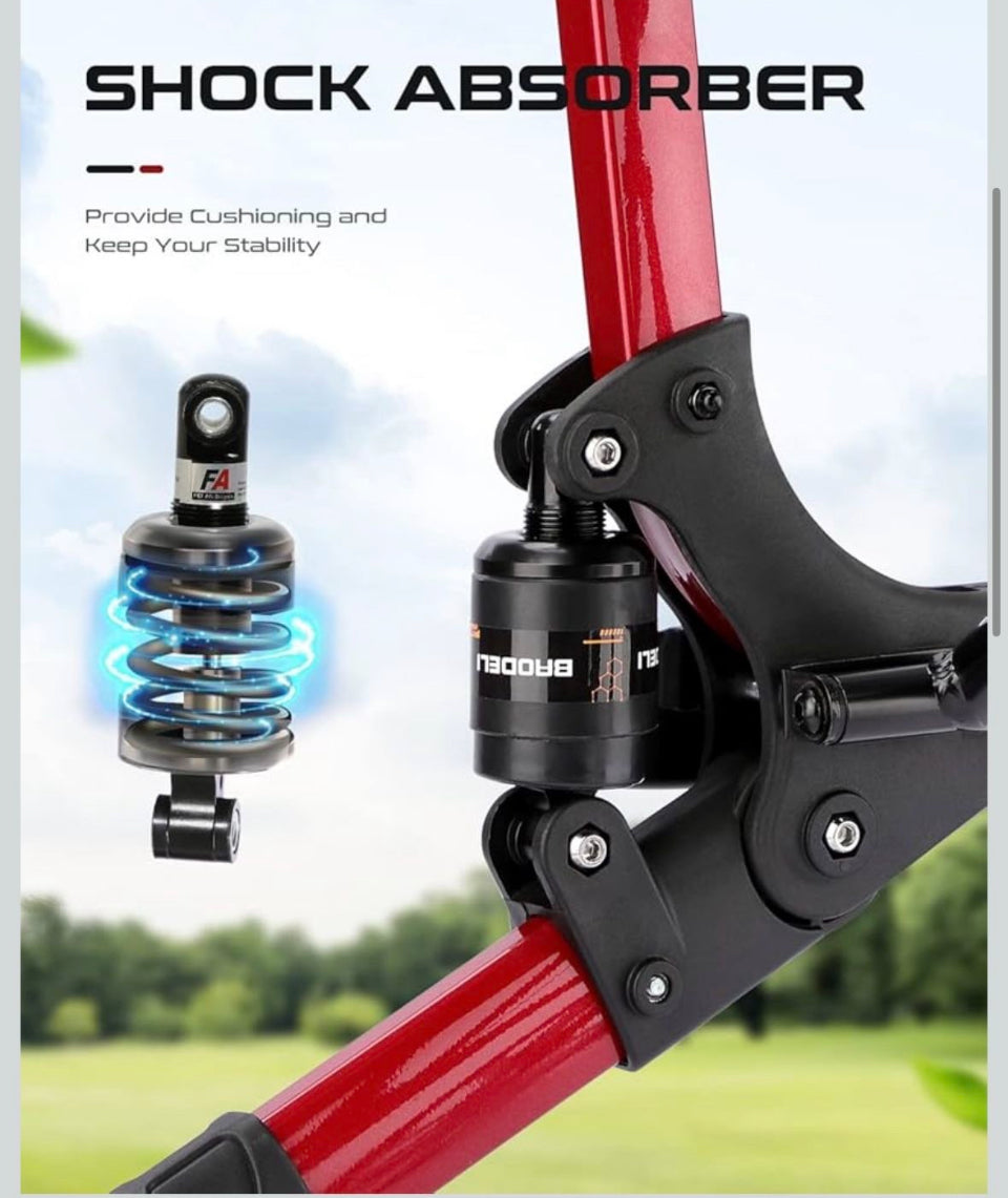 Open Box New HEAO Rollator Walker with Seat, Shock Absorber Rolling Walker for Senior with Cup Holder, Lightweight Foling Mobility Walking Aid Red