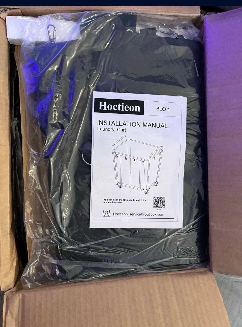 OPEN BOX NEW Hoctieon Large Laundry Cart with Wheels, 400L Heavy Duty Laundry Basket Organizer, Rolling Hamper Sorter for Clothes Storage, Industrial