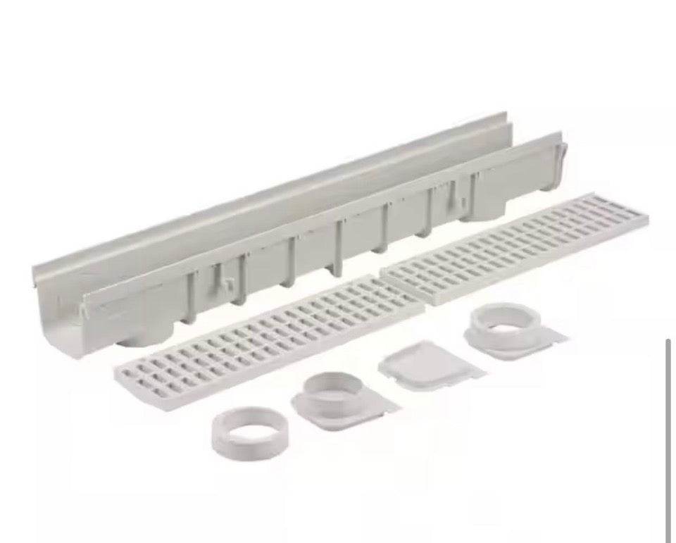 NDS Pro Series 5 in. x 40 in.Channel Drain Kit with Metal Grate