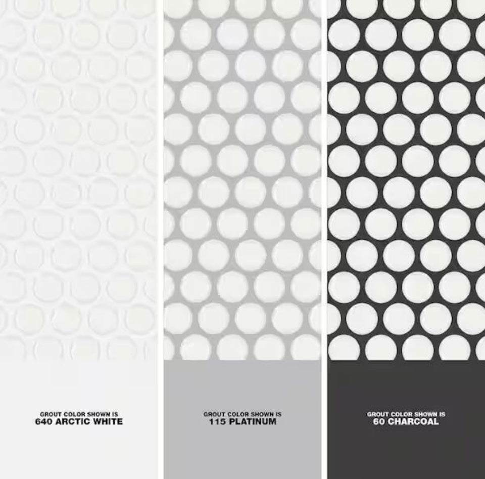 Open Box Daltile Restore Satin White 10 in. x 11 in. Glazed Ceramic Penny Round Mosaic Wall Tile (8.3 sq. ft./Case)