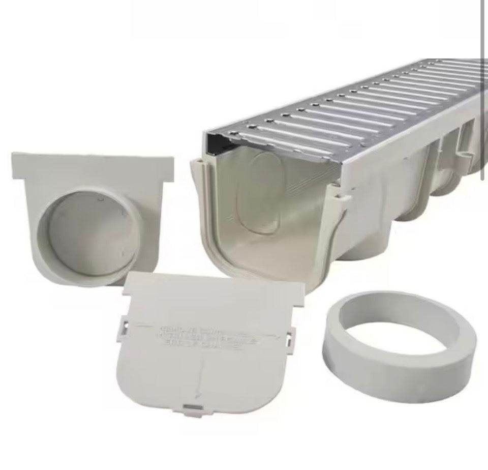 NDS Pro Series 5 in. x 40 in.Channel Drain Kit with Metal Grate