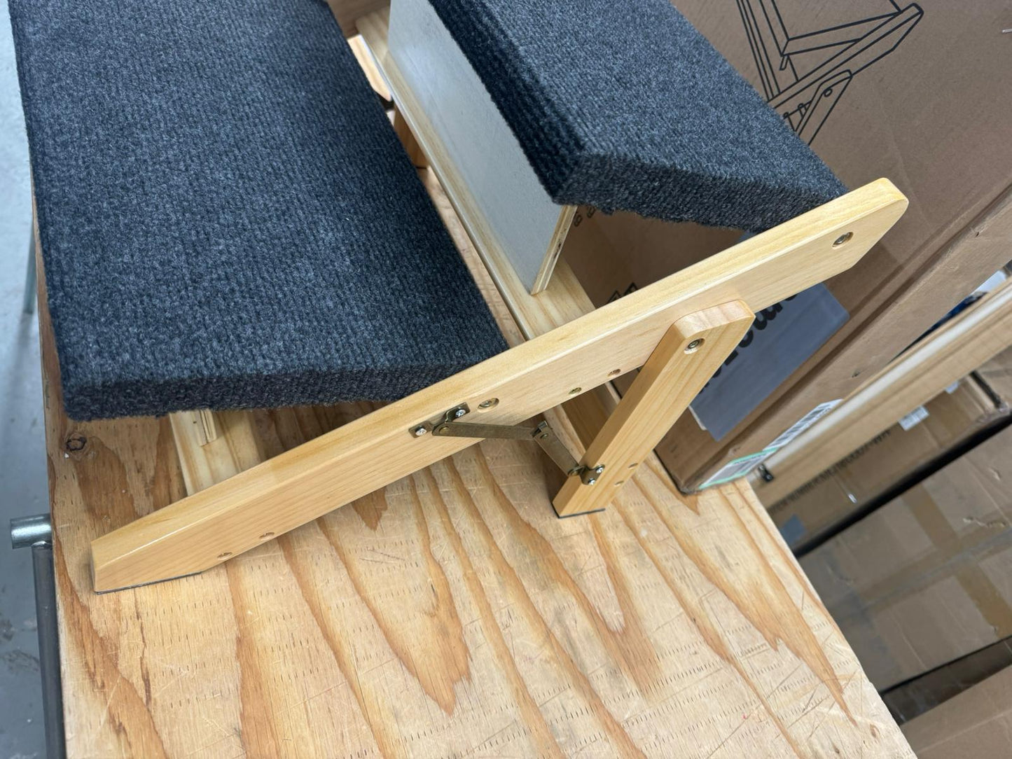MEWANG Wood Pet Stairs/Pet Steps - Foldable 2 Levels Dog Stairs & Ramp Perfect for Beds and Cars - Portable Dog/Cat Ladder Up to 110 Pounds