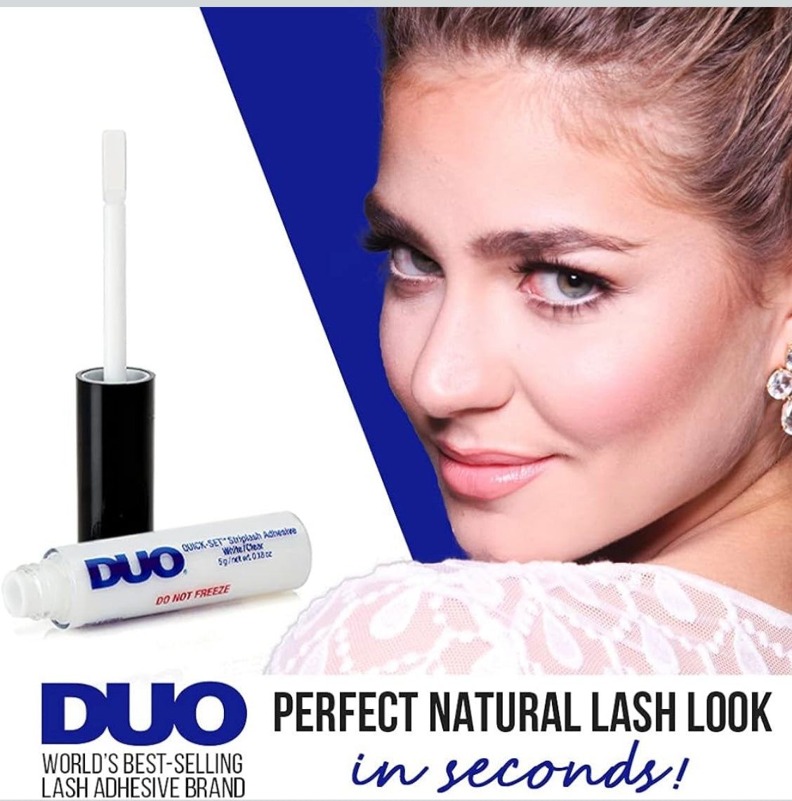 DUO Quick-Set Strip Lash Adhesive clear waterproof lash glue with brush for natural false lash application