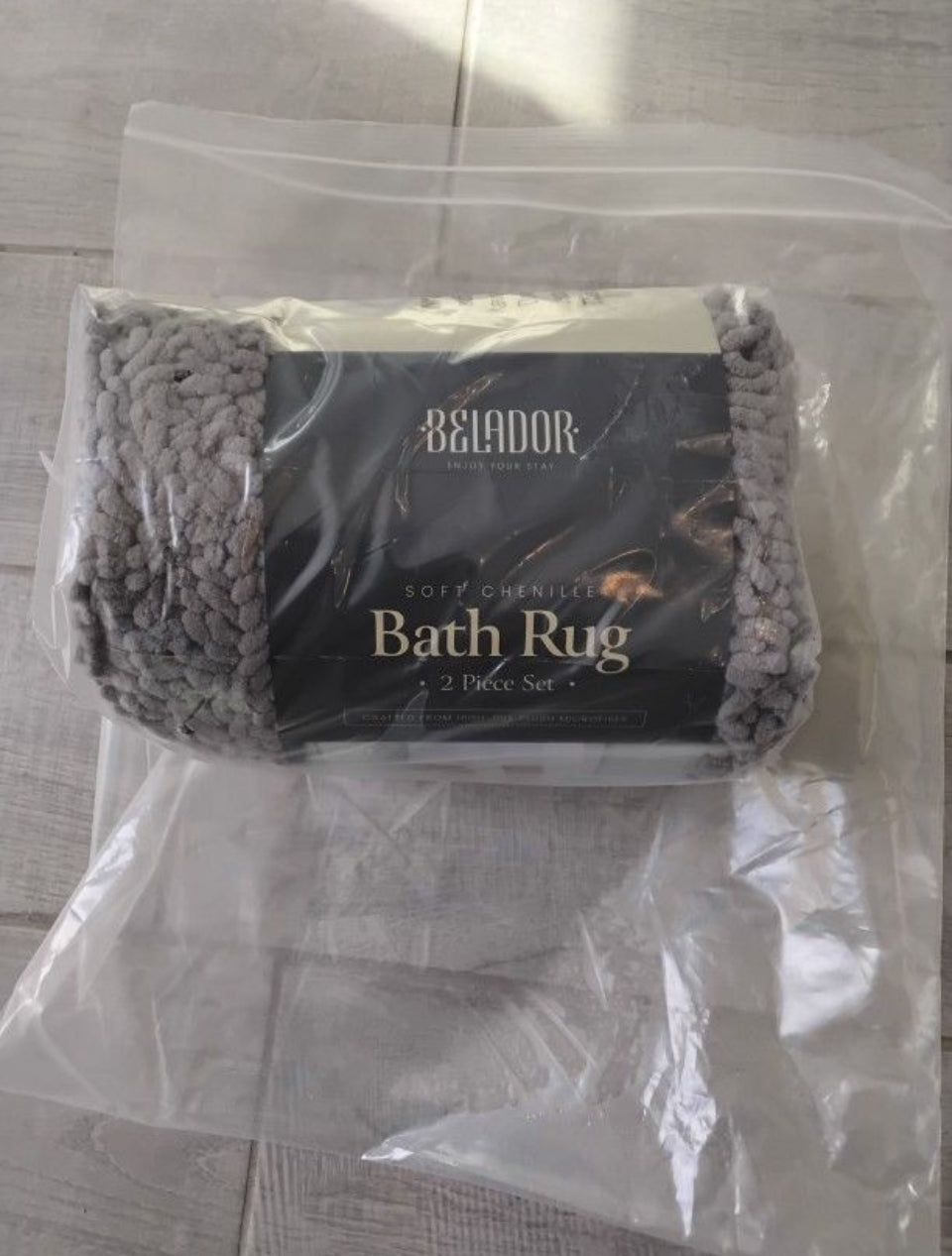 Brand New BELADOR 2 Piece Bathroom Rugs Bath Mat Set - Soft Plush Chenille Non-Slip Bath Rug With Rubber Backing, Ultra Absorbent Bathtub Mat - 30x20