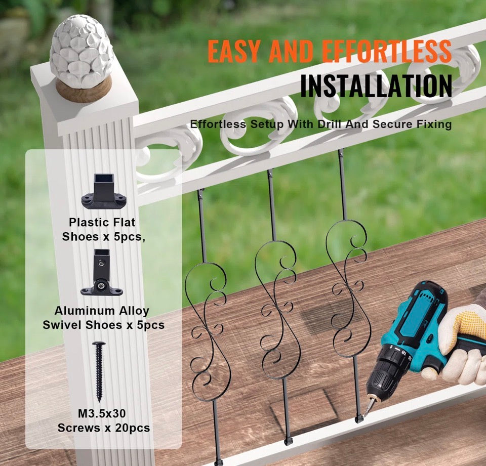 VEVOR Staircase Metal Balusters Decorative Banister Spindles (Set of 5)