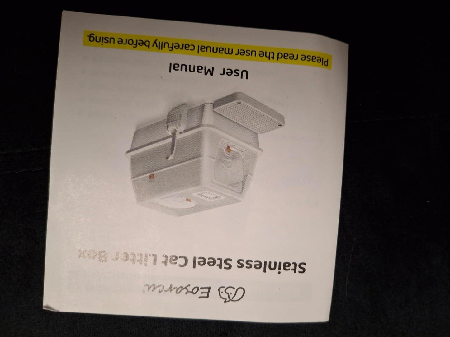 Open Box EOSARCU Stainless Steel Cat Litter Box with Lid, XL Large Enclosed High Sided Litter Box with Removable Lid, Carbon Filters -Odor Free, Easy