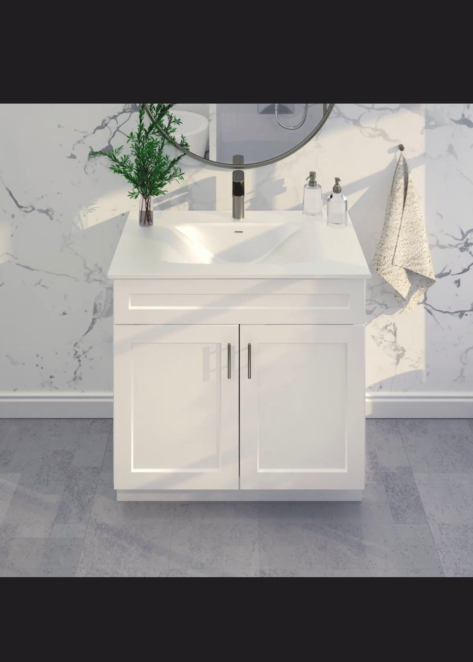 Vanity atelier 36'' Single Bathroom Vanity Base Cabinet in White Shaker