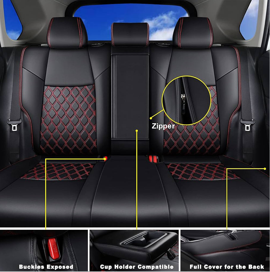 Open Box Huidasource Custom Fit RAV4 Seat Covers Full Coverage, Waterproof Leather Seat Cushion Fit for 2019-2024 Toyota Rav4 XLE LE XLE Premium Limit