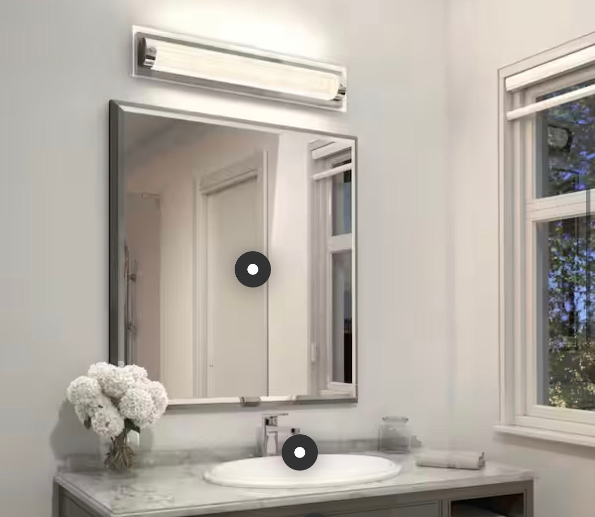 Artika Glamour 27 in. 1-Light Chrome Modern Integrated LED 3 CCT Vanity Light Bar for Bathroom