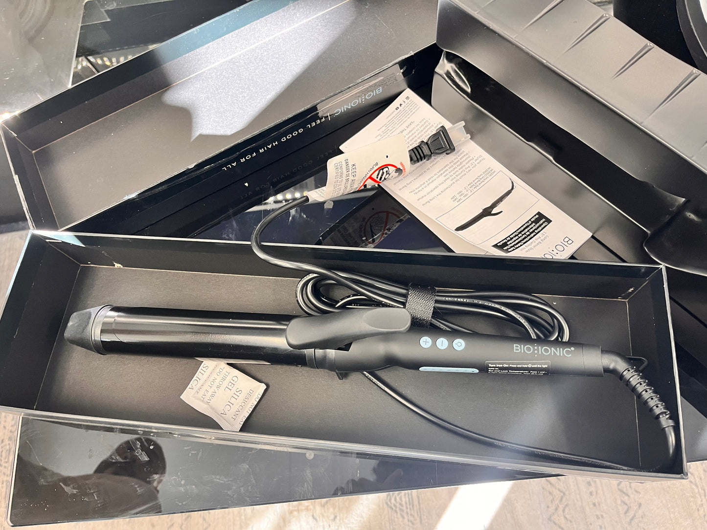 Open Box New Bio lonic Long Barrel Styler,Curling Iron with Moisture Heat Technology & Nanolonic MX, Verstatile Curling Wand