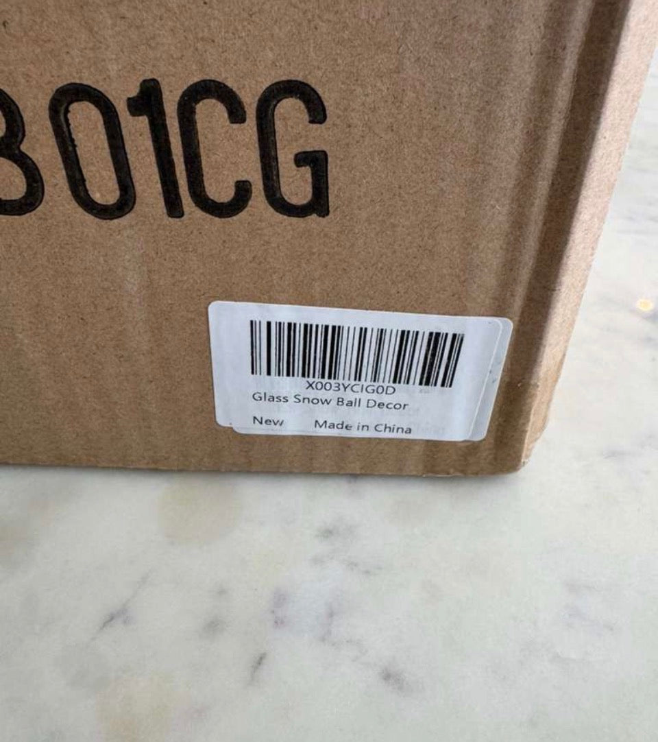 Open Box New Diahom Christmas Table Decorations 6 Inches Champagne Gold Snowflake Cracked Glass Ball Lights Up Tabletop Mantel Centerpieces Xmas Decor