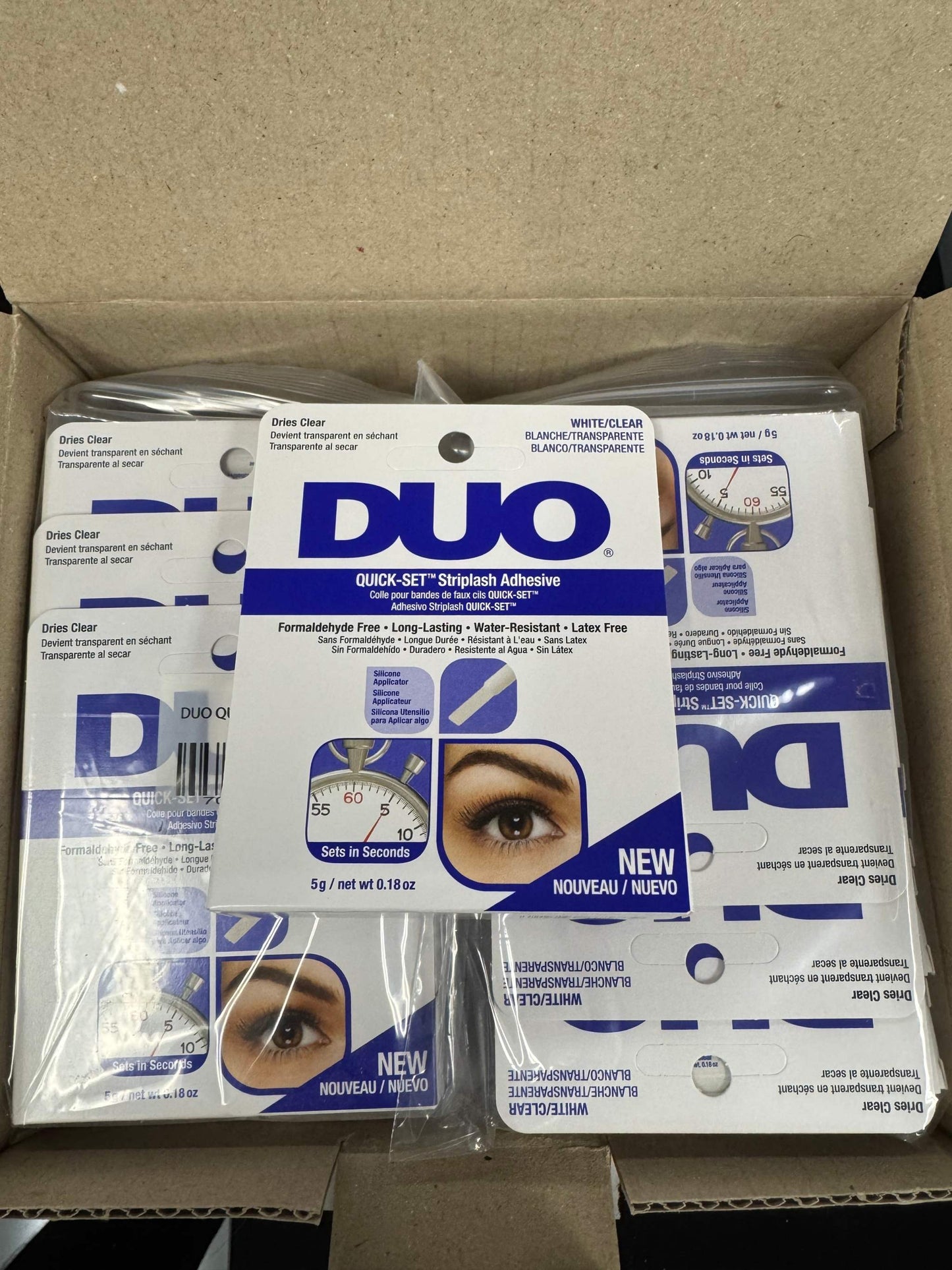 DUO Quick-Set Strip Lash Adhesive – Clear, Waterproof, Long-Lasting Lash Glue, Fast-Drying for False Lashes, 0.18 oz, 1-Pack