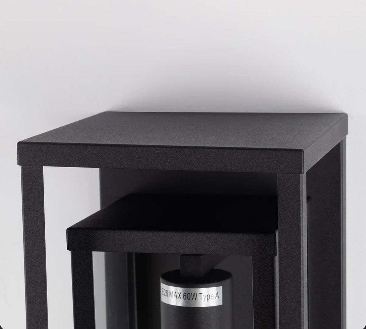 17  Stories Rasharkin Classic Outdoor Wall Sconce 1 Light Rectangular Metal Frame and Clear Glass Shade Waterproof (Set of 2)