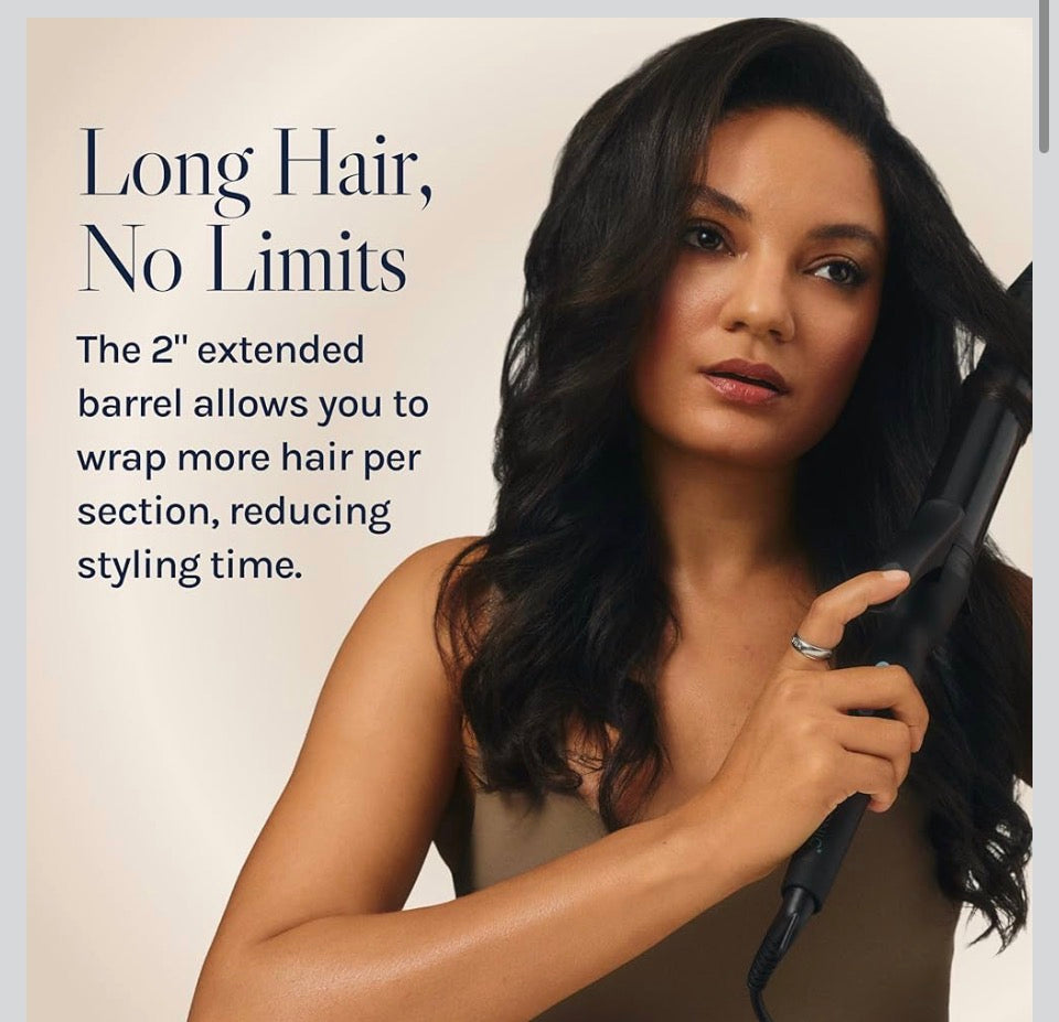 Open Box New Bio lonic Long Barrel Styler,Curling Iron with Moisture Heat Technology & Nanolonic MX, Verstatile Curling Wand