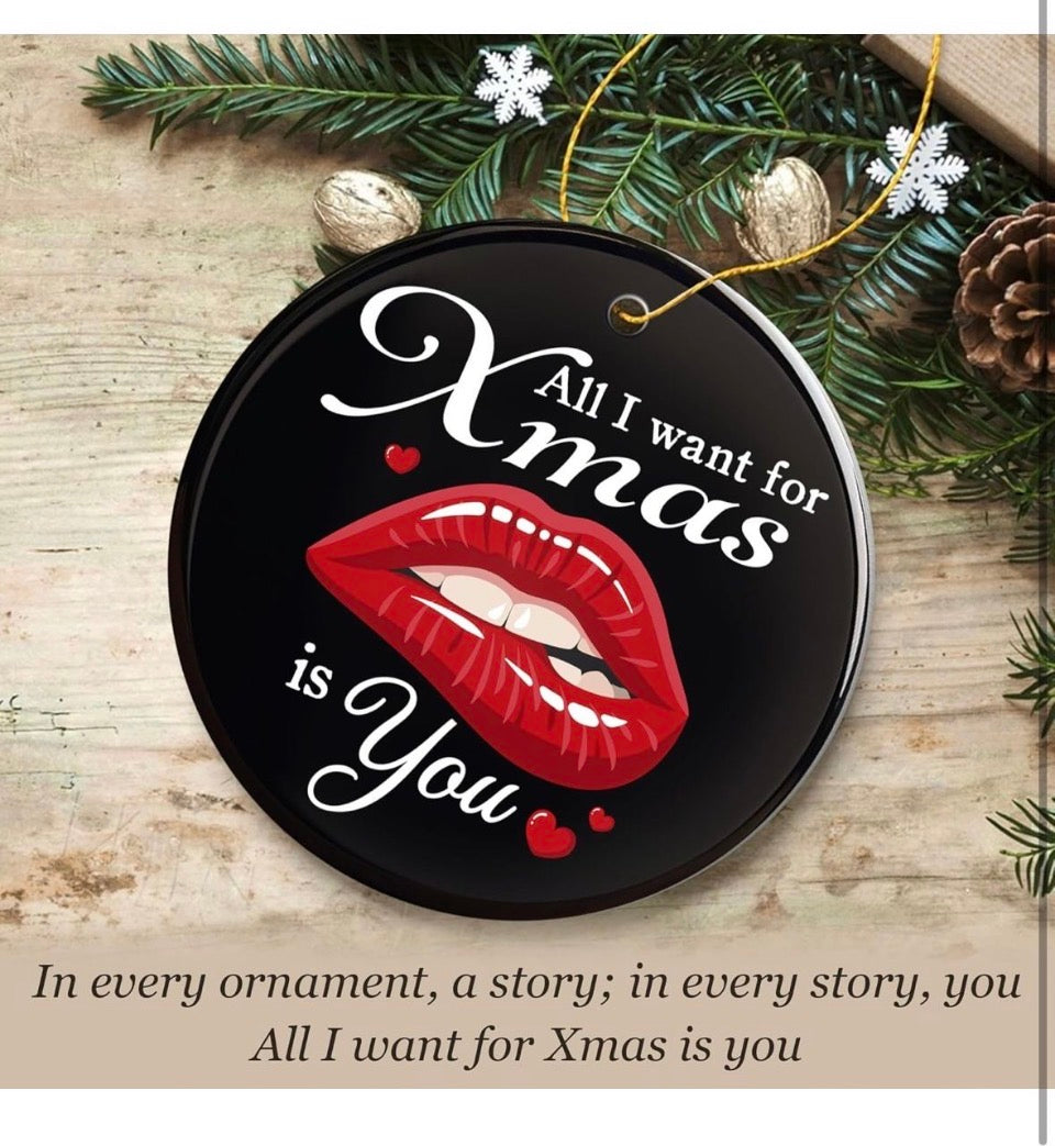 Open Box New MeoDen All I Want for Xmas is You - Couples Christmas Ornament - Ideal Gifts for Men & Couple