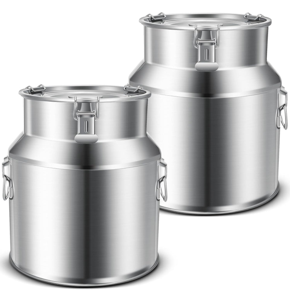Suclain Stainless Steel Milk Can with Sealed Lid and Handle for Liquids