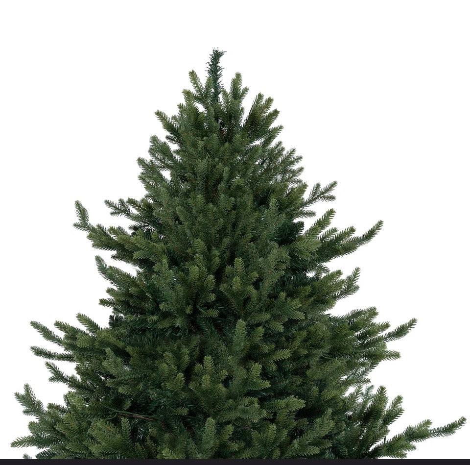 The Holiday Aisle Prelit Traditional Artificial Christmas Tree with Metal Stand, Realistic Classic Holiday Tree