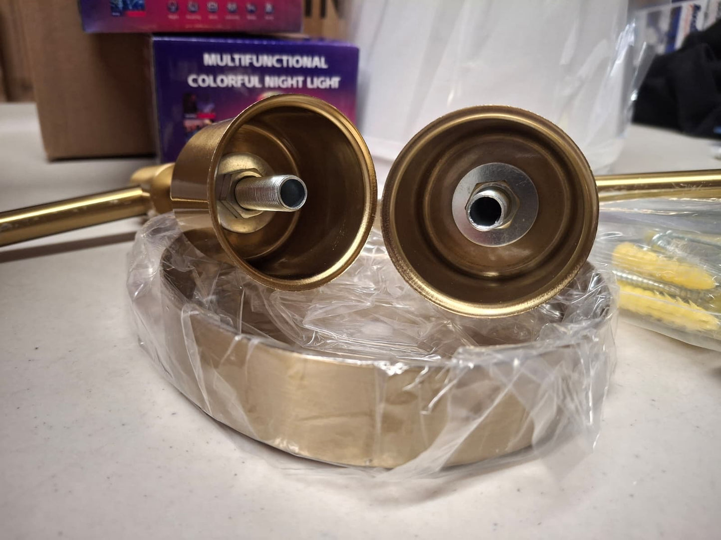 Open Box New Battery Operated Wall Sconce: Gold Wireless Wall Lights with Magnetic LED Battery Bulb, Easy to Eject Charge, Renter Friendly Wall Lamp f