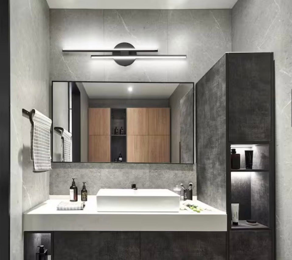 OPEN BOX NEW EDISLIVE Bourget 23.6 in. 2-Light Black LED Vanity Light Bar with 6000K for Bathroom, Bedroom, Living Room