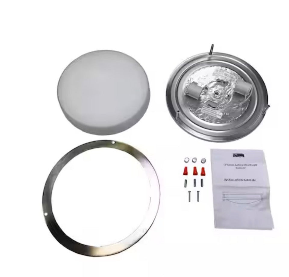 OPEN BOX NEW Saturn 2-Light Brushed Nickel Flush Mount