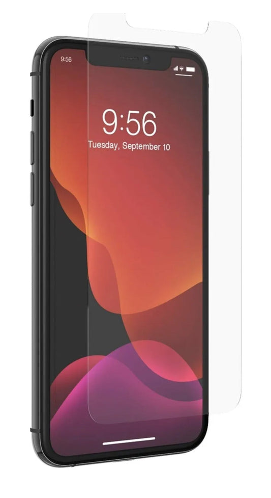 ZAGG InvisibleShield Glass+ tempered glass screen protector for iPhone 11 Pro with impact, scratch, and smudge resistance.