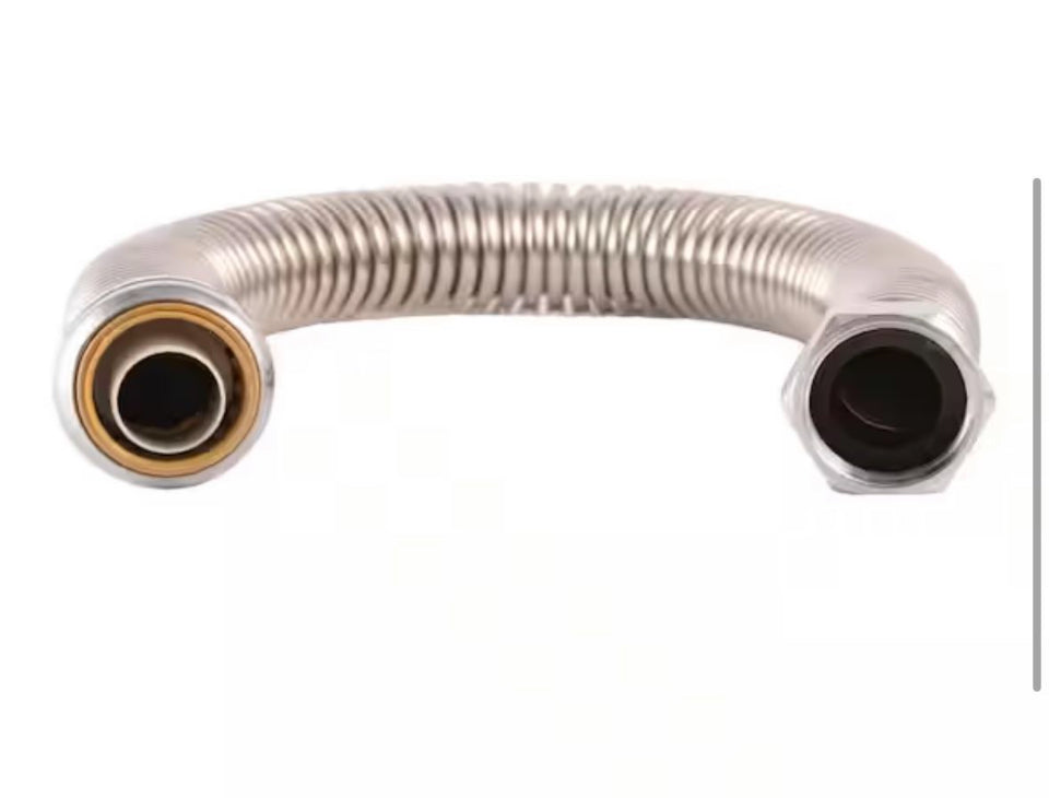 New SharkBite 1 Inch x 1 Inch FIP x 24 Inch Stainless Steel Corrugated Flexible Water