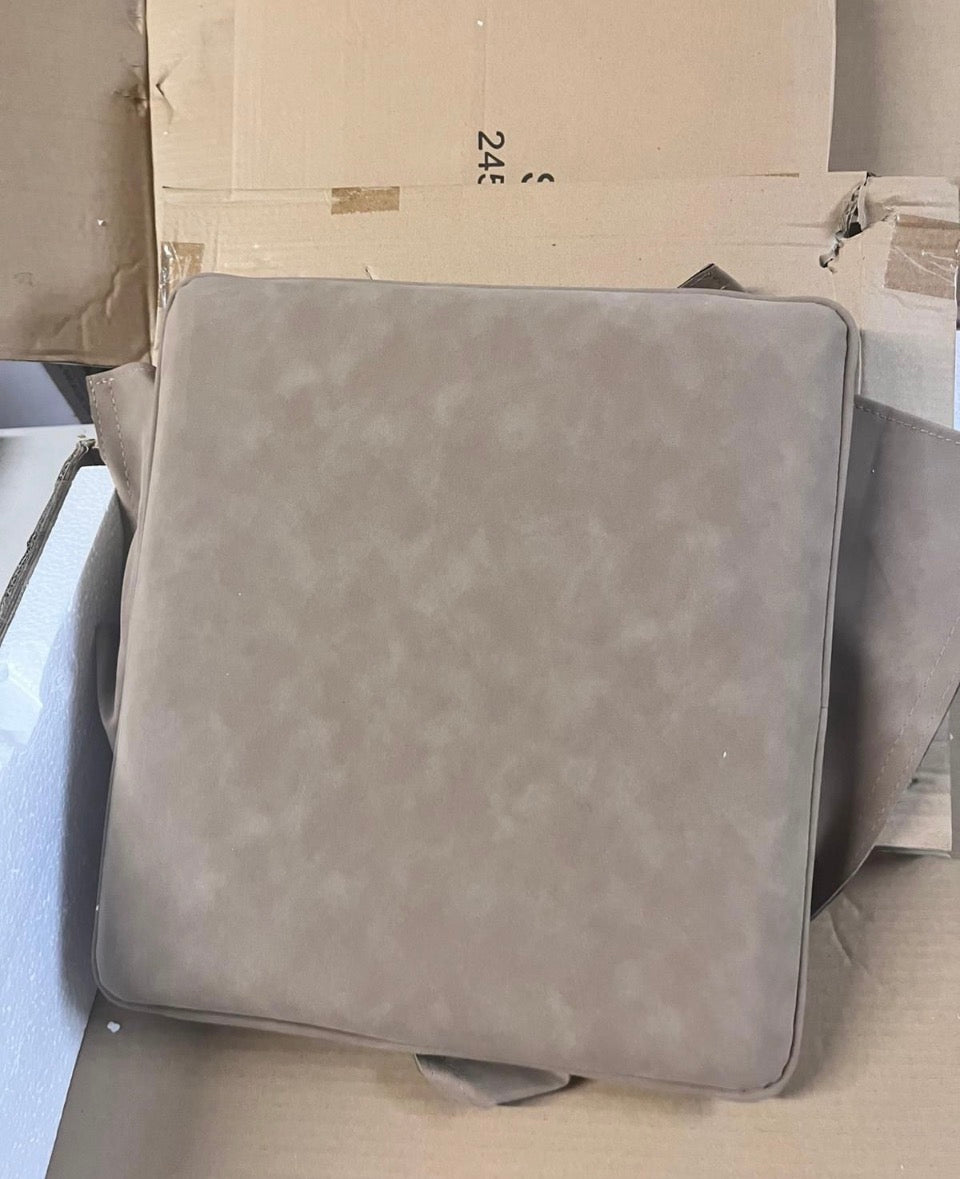 Open Box "Nathan James Cohen Leather Bar Stool Counter Height Chair, Natural Brown, 1 count, Barstool - 24"" Mid-Century Modern Woven Leather Back Sol