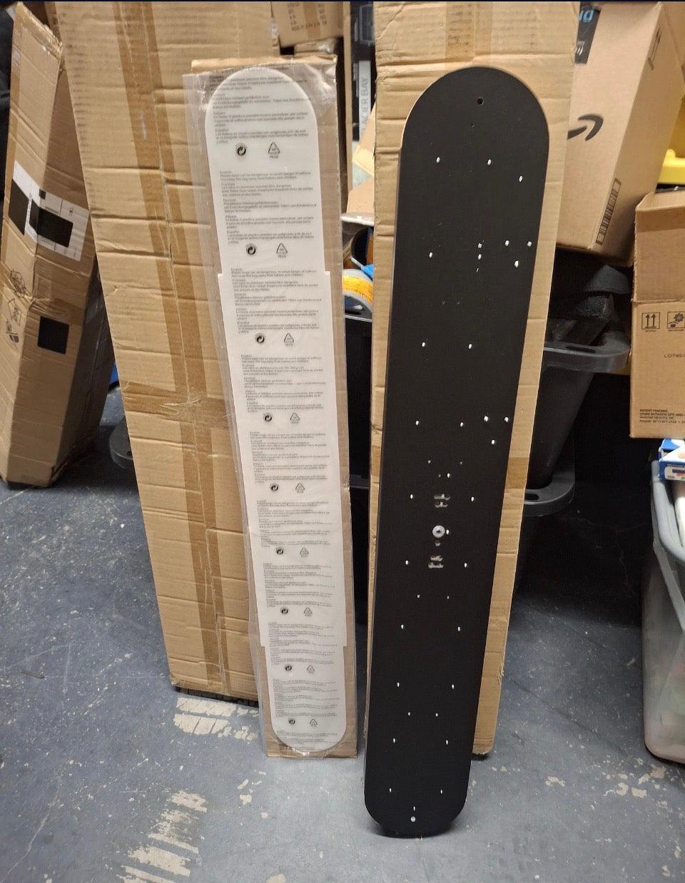 Missing hardware Lumin 38 in. W 1-Light Black and Wood Integrated LED Flush Mount Minimalist Long Oval Ceiling Light for Bathroom/Kitchen