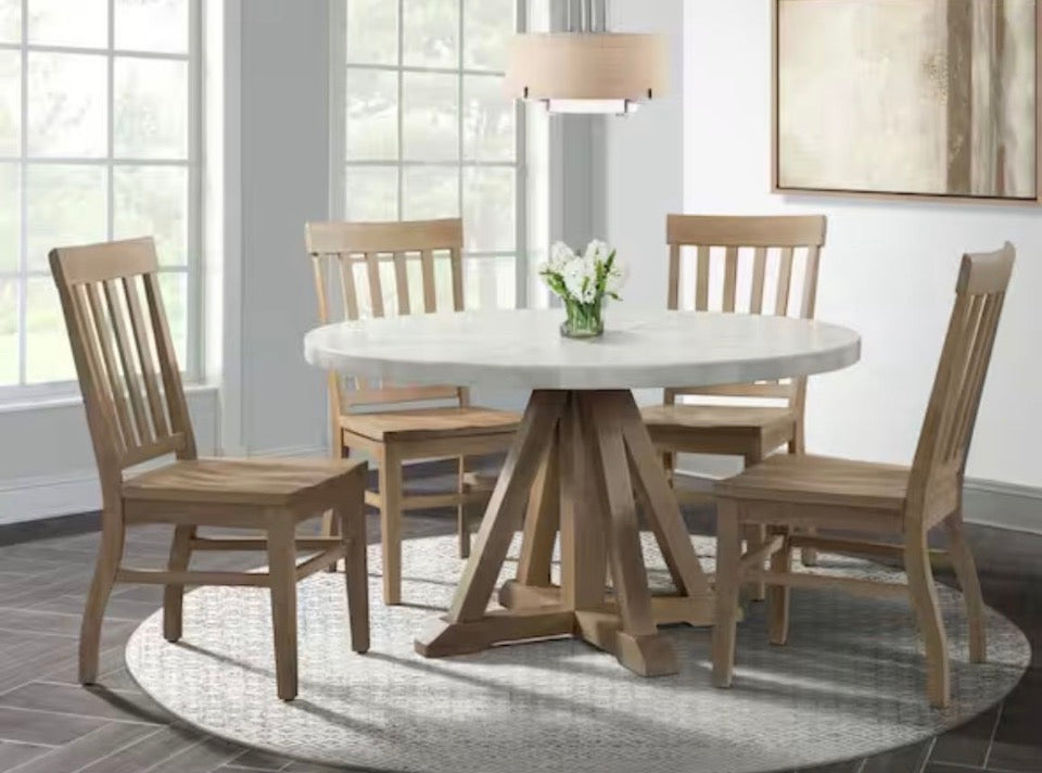 NEW Picket House Furnishings Liam Natural Slat Back Side Chair Set