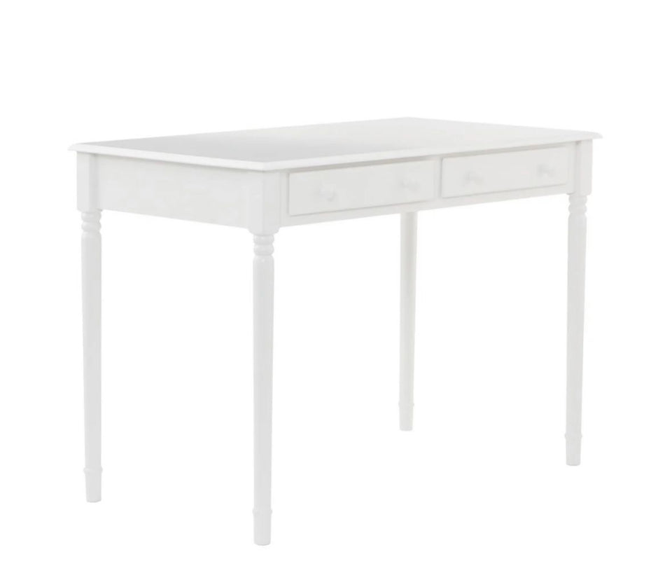 Open box SEI Furniture Writing 2-Drawer Desk - Charming Cottage Style in Crisp White