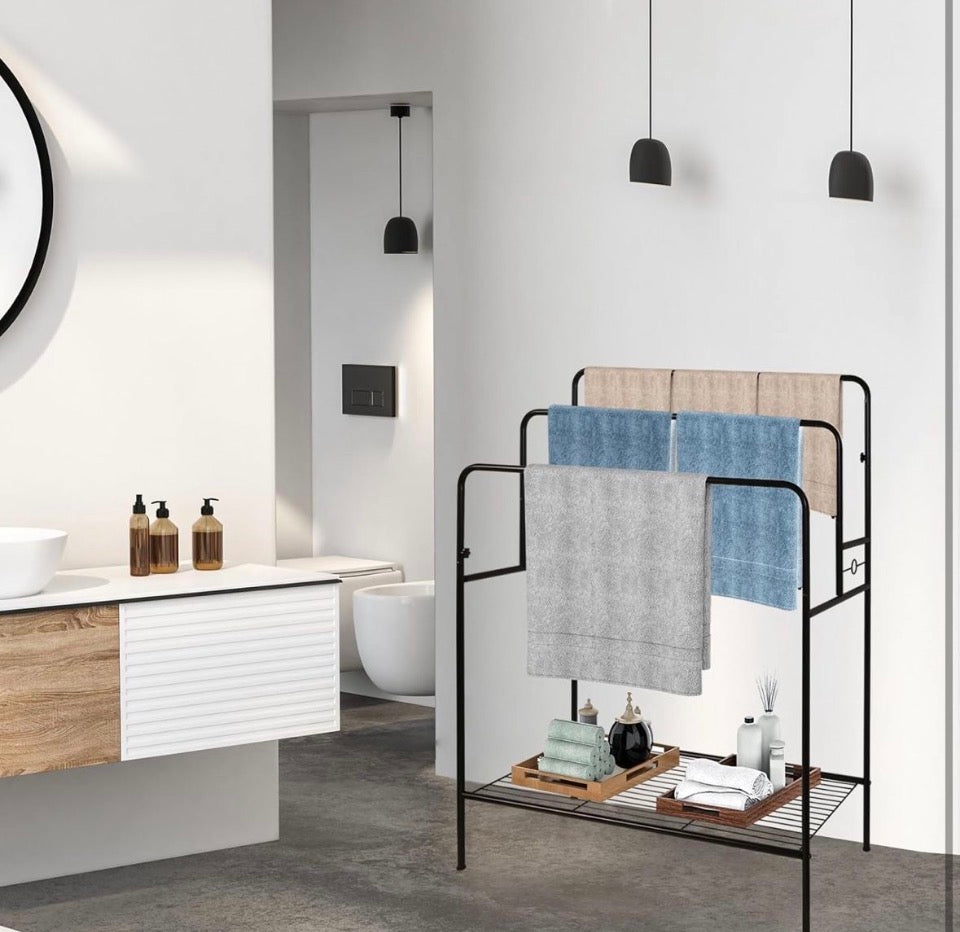 WeGXY Store Plus Size Towel Stand for Bathroom, Towel Drying Rack Freestanding, 3 Tier Pool Towel Rack Outdoor, Quilt Rack Stand for Living Room, Blan