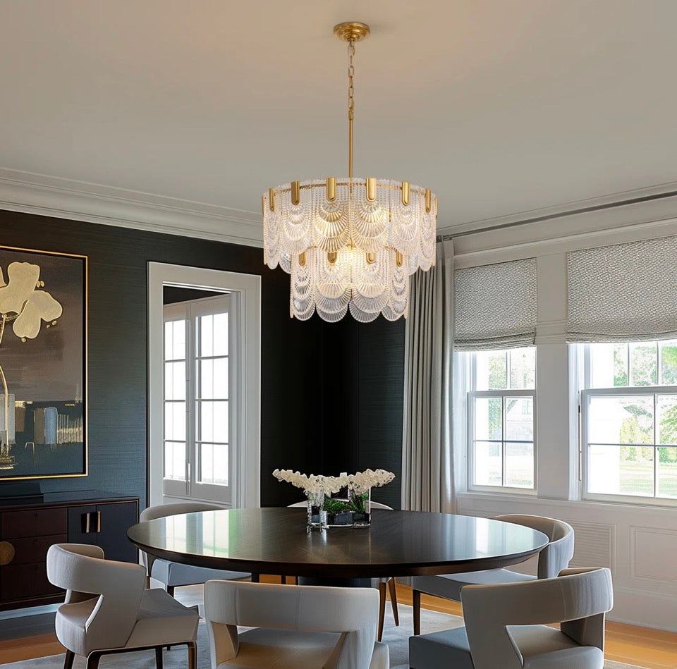 Brand New MERCER41 Aurthur 9 - Light Dimmable Tiered Modern Chandelier