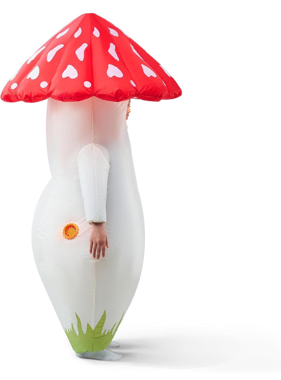Brand New Spooktacular Creations Kids Inflatable Costume, Full Body Mushroom Blow Up Costume, Funny Deluxe Halloween Inflatable Suit for Dress Up Part
